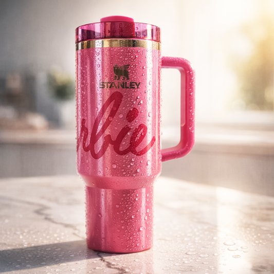 Insulated Straw Tumbler - 40 OZ Stanley Quencher H2.0 Tumbler with Straw Travel Mug for Cold or Hot Drinks Love Shack Fancy