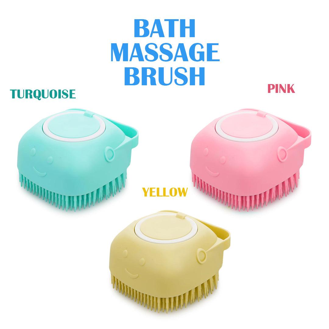 Pet Bath Brush - Pet Dogs Cat Massage Bath Brush Scrubber Shampoo Silicone Dispenser Shower Soft