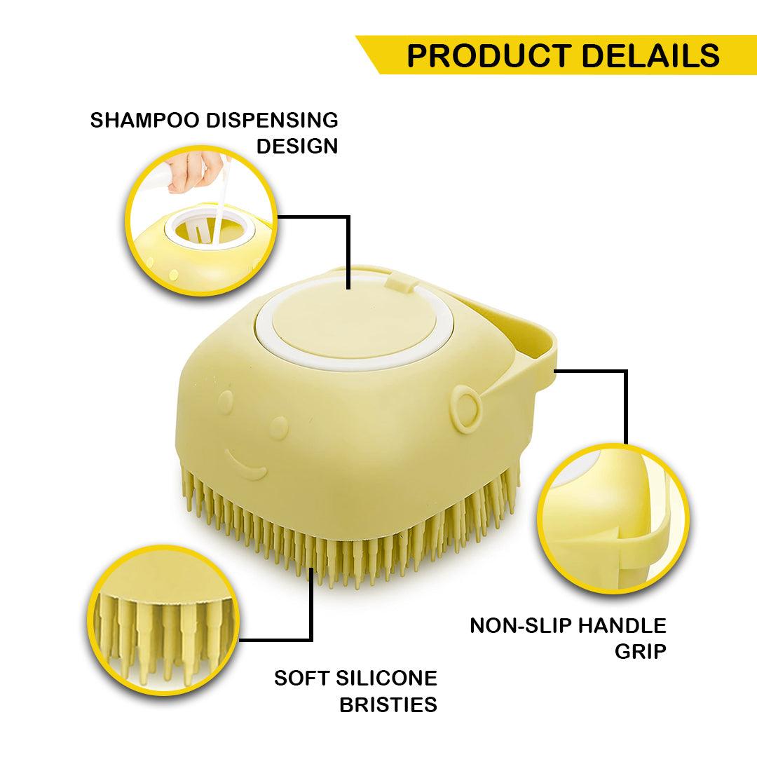 Pet Bath Brush - Pet Dogs Cat Massage Bath Brush Scrubber Shampoo Silicone Dispenser Shower Soft