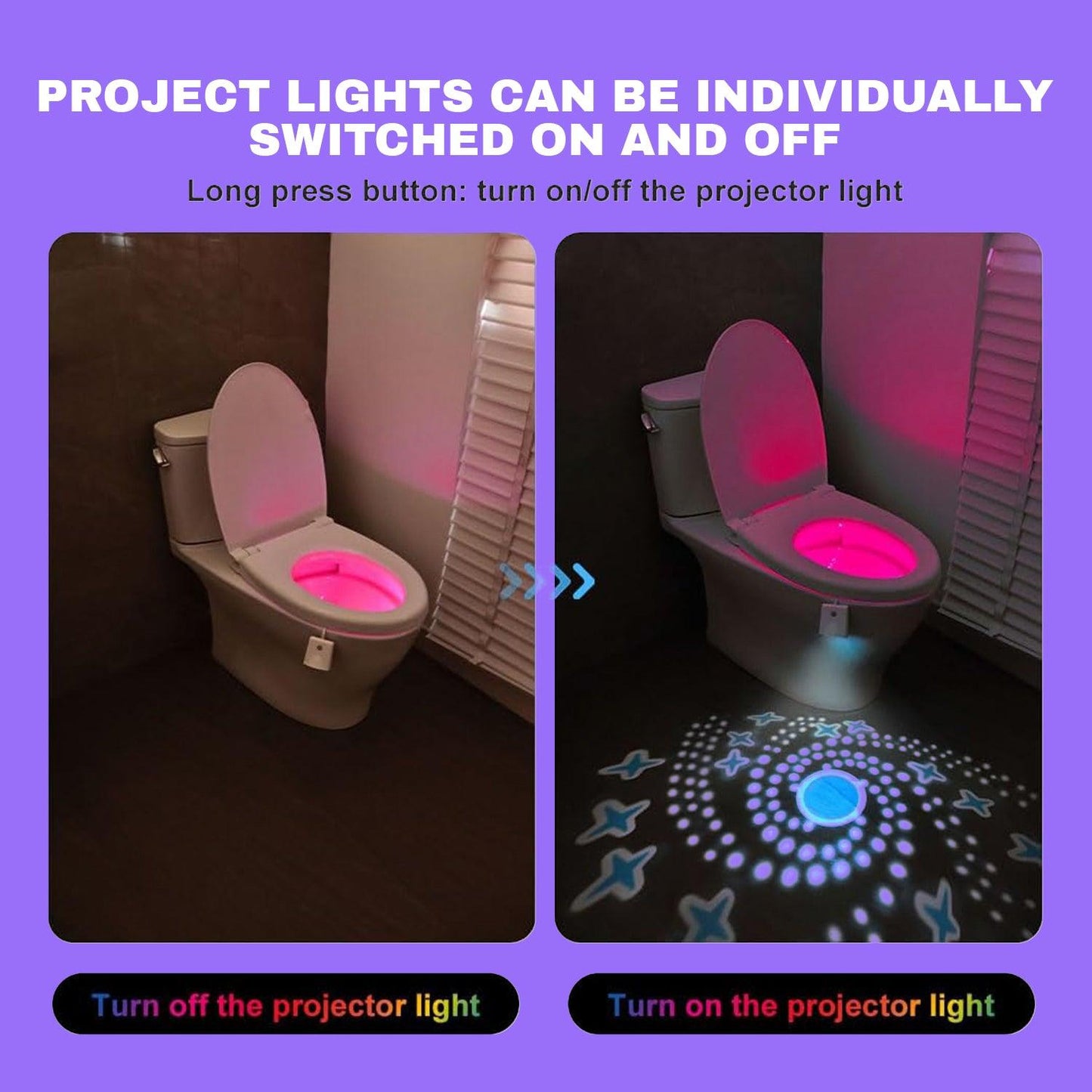 Toilet Sensor Light - RGB Multicolor Toilet Motion Activated Sensor LED Bathroom Seat Night Lamp