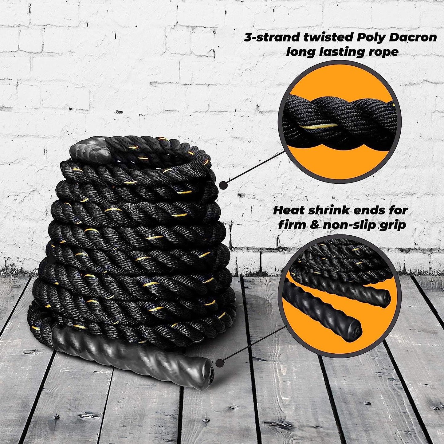 Battle Ropes for Sale - Best Battle Ropes UK Battle Ropes-38mm*9m Exercise Rope ,Training Rope with protective cover &Support