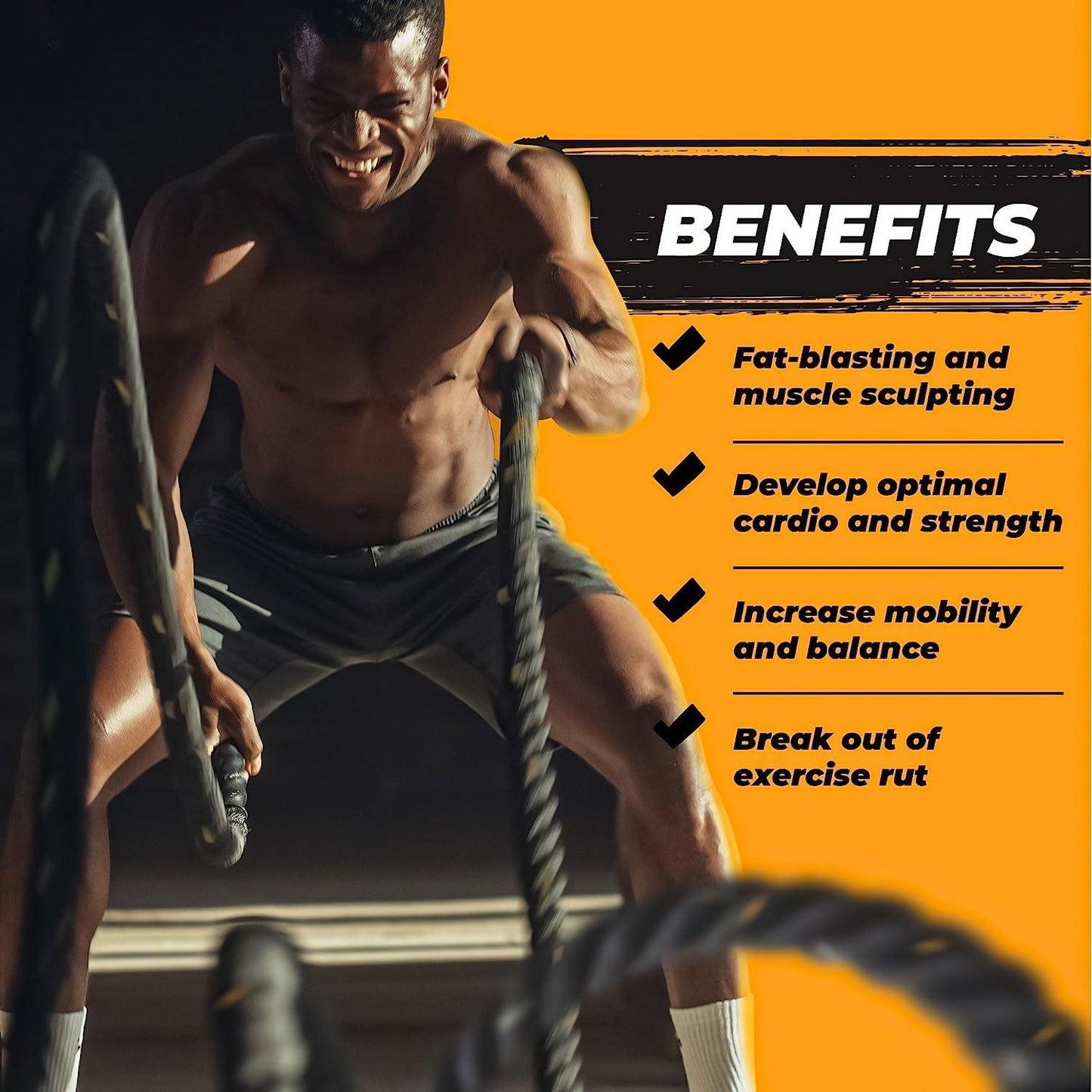 Battle Ropes for Sale - Best Battle Ropes UK Battle Ropes-38mm*9m Exercise Rope ,Training Rope with protective cover &Support