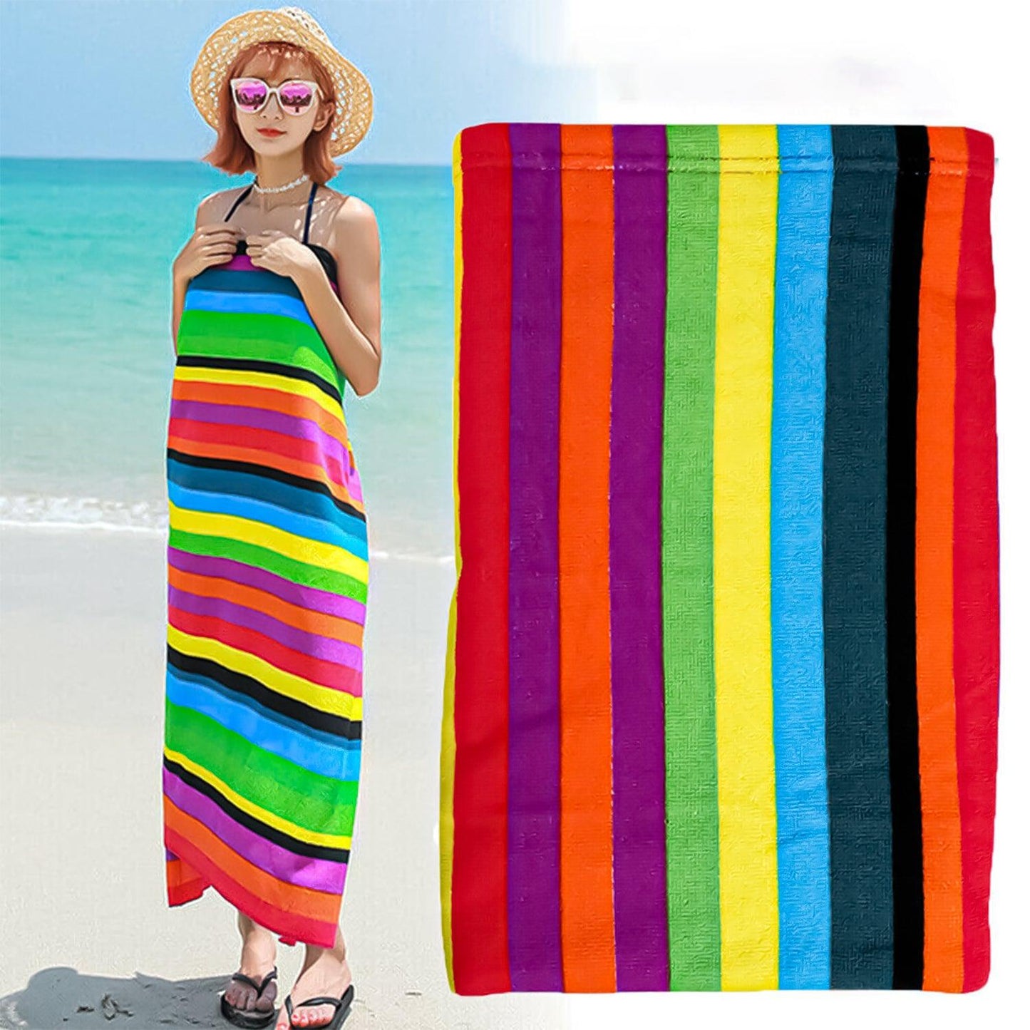 Microfibre Beach Towel - Lightweight Beach Towel Quick Dry Travel Towel