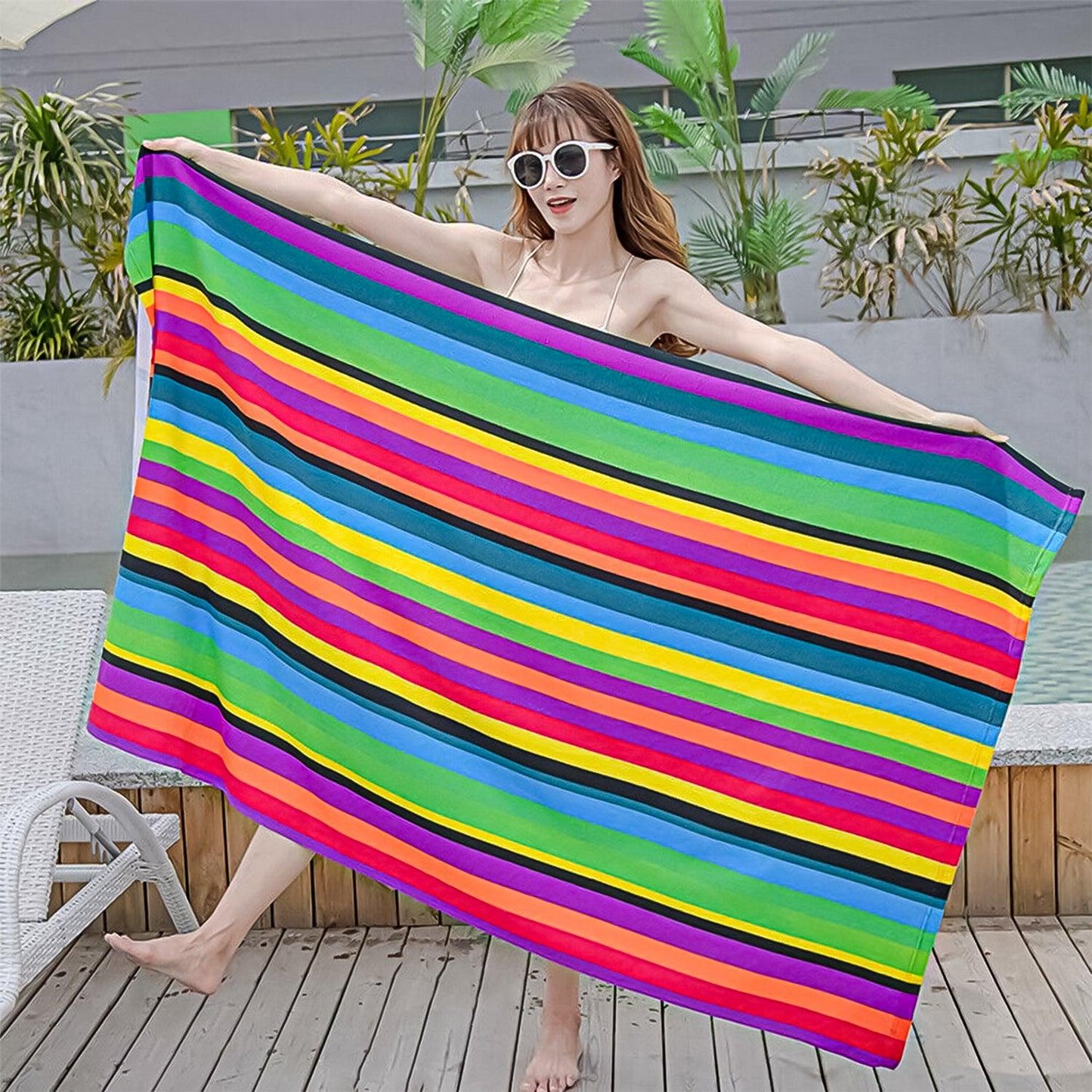 Microfibre Beach Towel - Lightweight Beach Towel Quick Dry Travel Towel