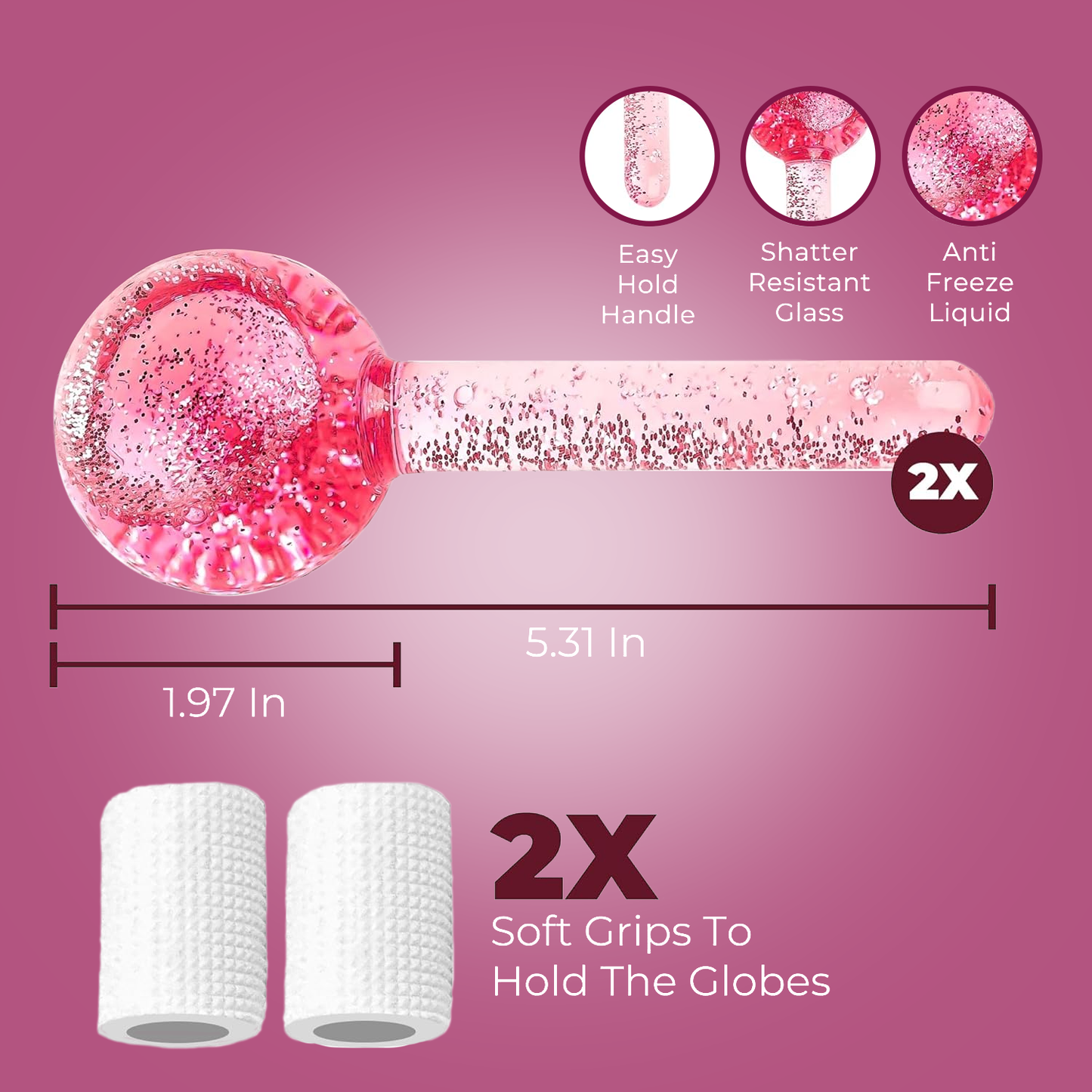 Facial Ice Globes – Cold Face Roller Massage Tool For Skincare Puffiness Treatment Eyes