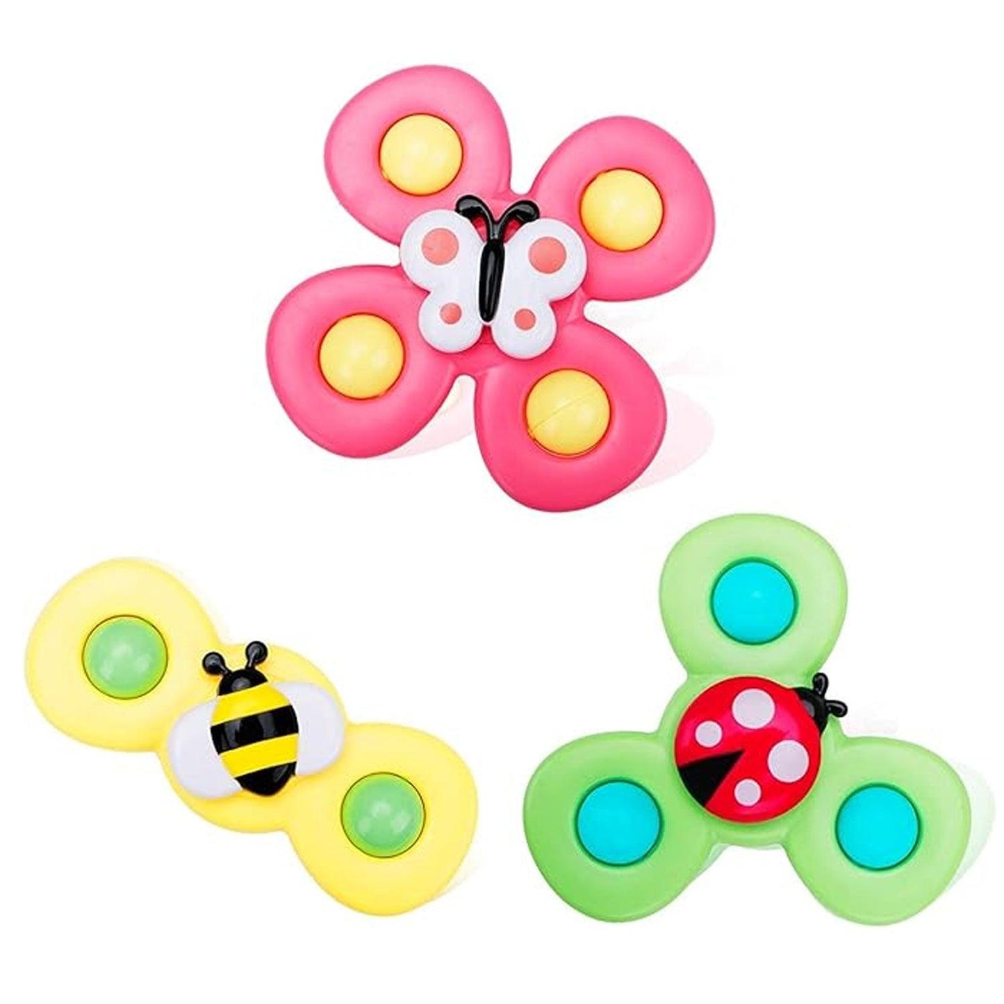 Fidget Spinner Toys - 3 Pcs Suction Cup Spinner Toys Sensory Early Education Bathtub Toy Dining Chairs Birthday Gifts Boy or Girl