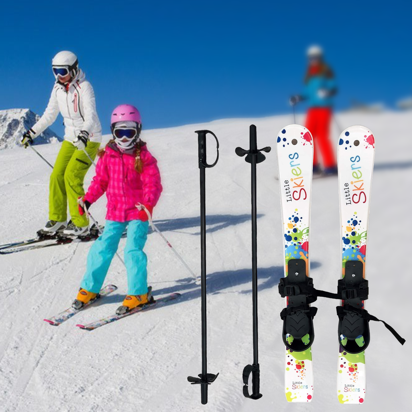 Snow Skis with Poles – Complete Ski Set for Kids Winter Sports Equipment