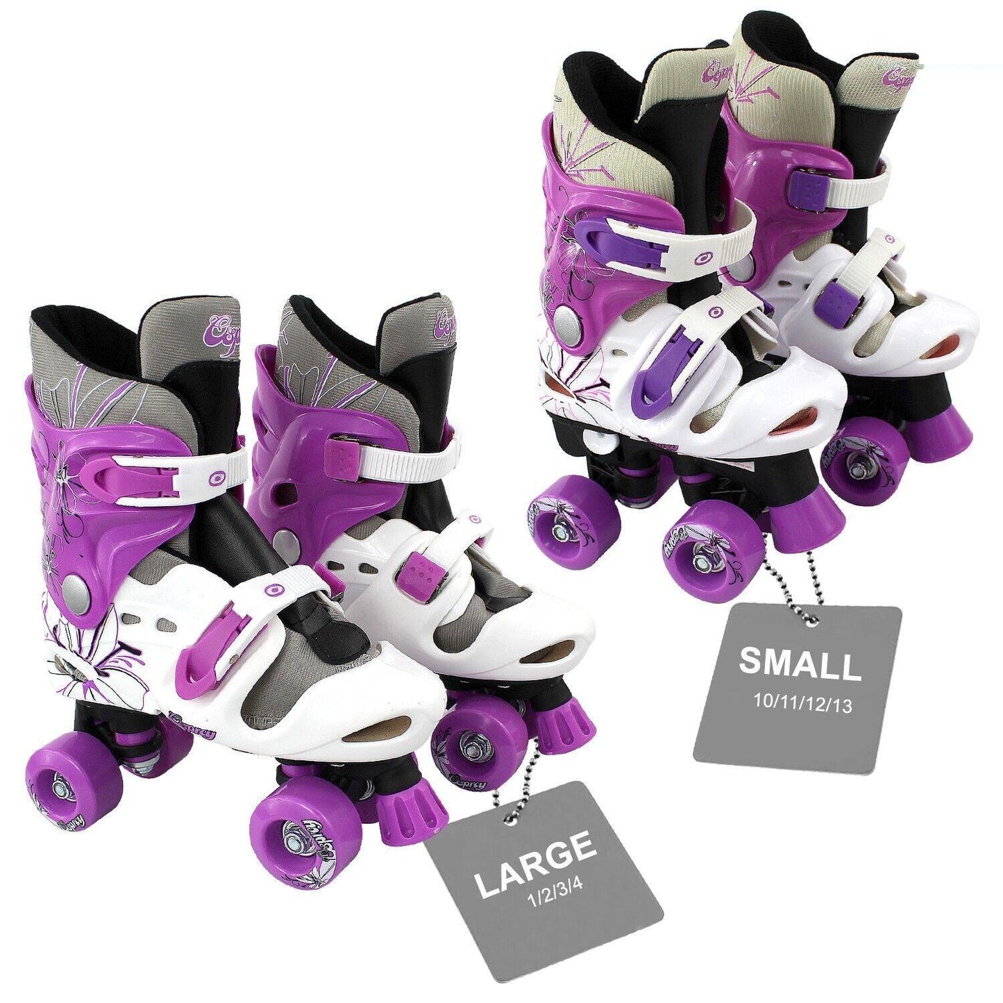 Roller Skating Shoes - Adjustable 4 Wheels Kids Roller Skates Boots