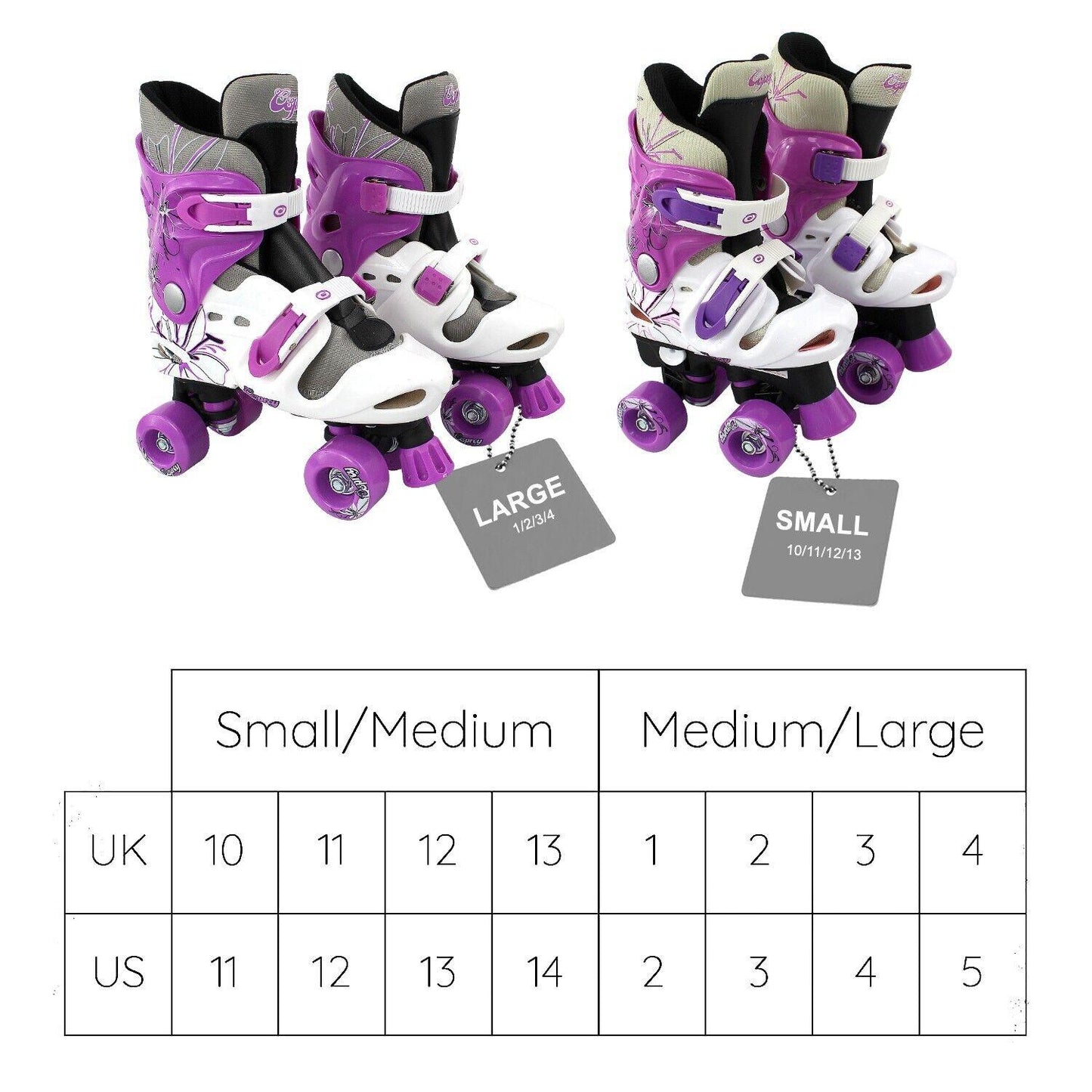 Roller Skating Shoes - Adjustable 4 Wheels Kids Roller Skates Boots