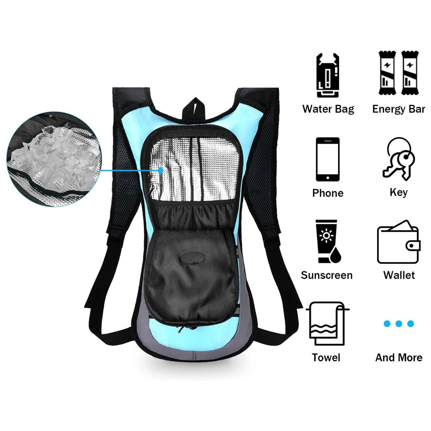 Backpack With Water Bladder - 2L Hydration Backpack Cycling Hiking Running Travel