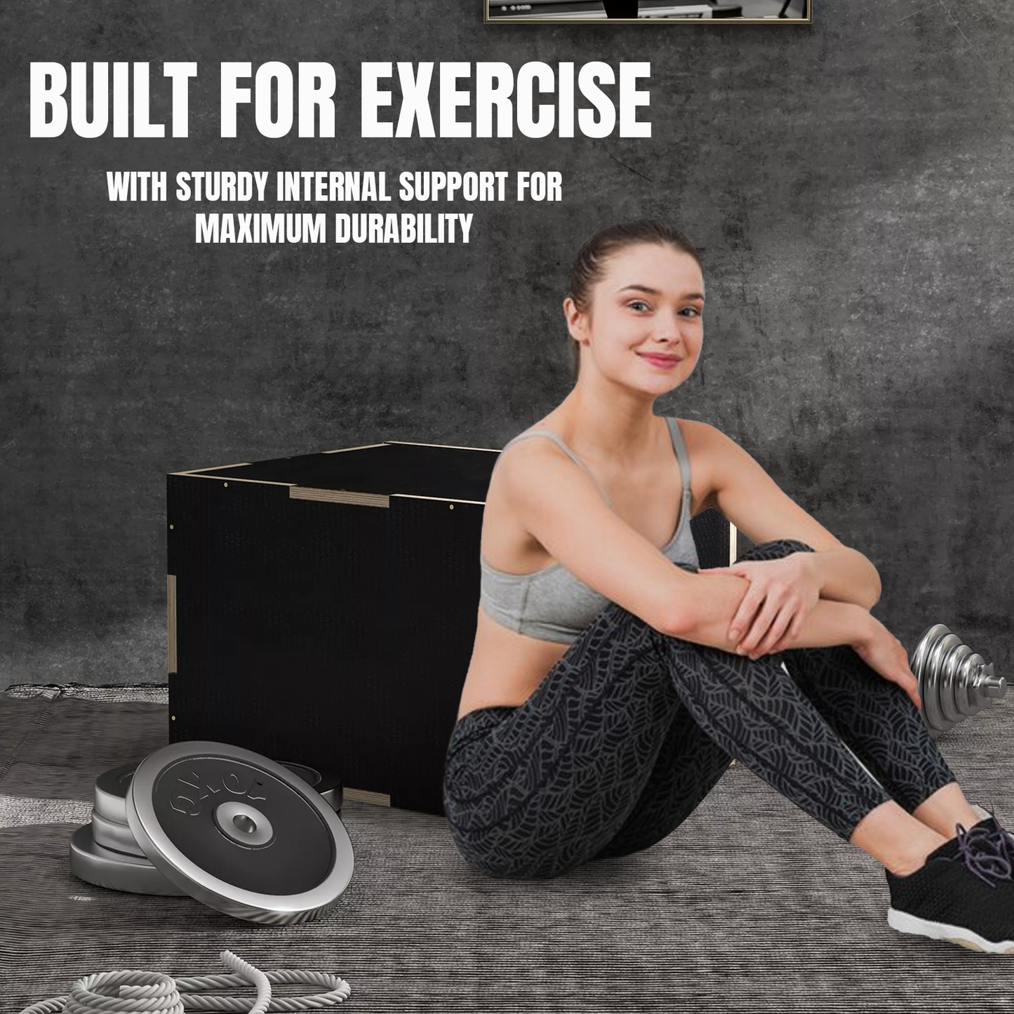 Plyometrics Jump Box – 3-in-1 Wooden Plyo Box for Explosive Training & HIIT Workouts
