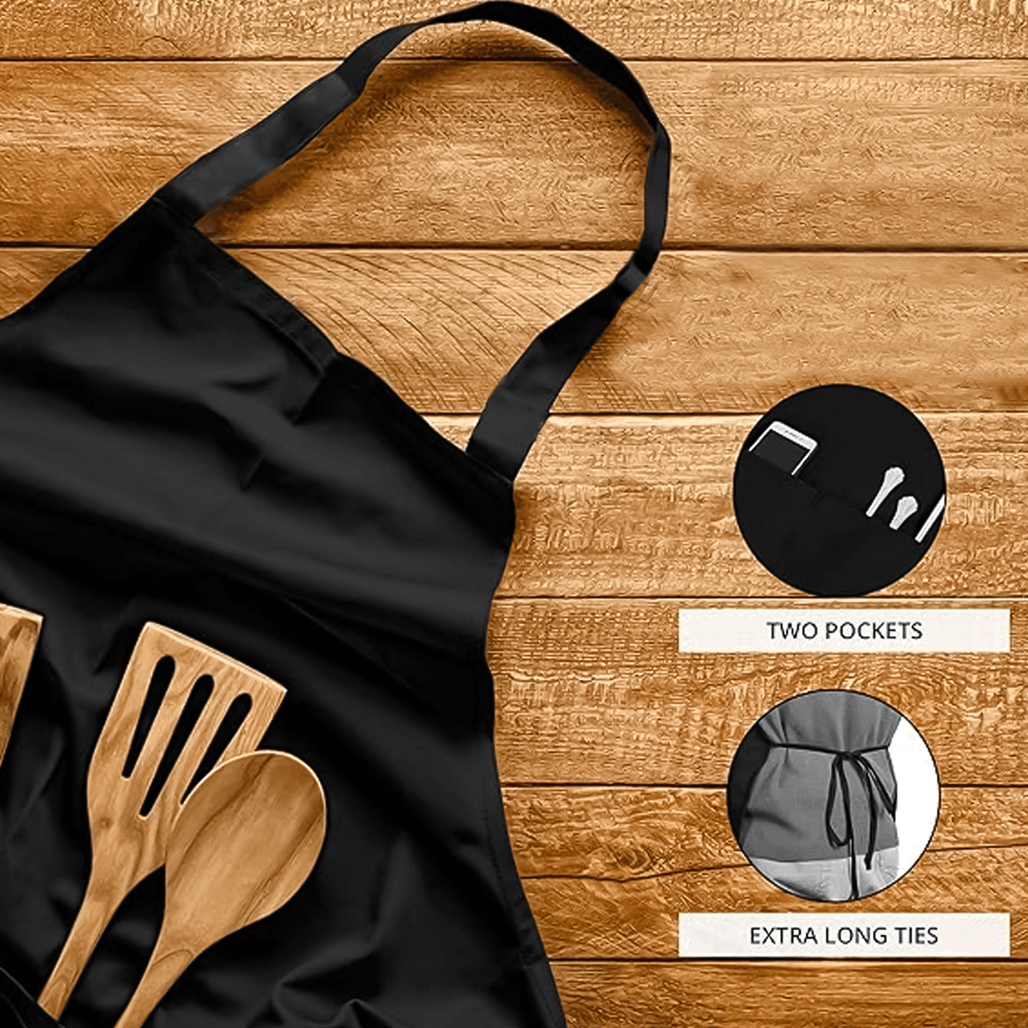 Waterproof Kitchen Apron - Plain Apron for Cooking Chefs Baking Pocket Craft BBQ Front Butcher Catering