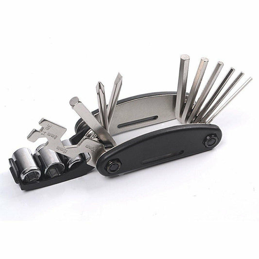 Bicycle Tool Kit - Bicycle Repair Tool Kit, 16 in 1 Multifunction Tool, Tire Levers, Self Adhesive Tyre Tube Patch Include