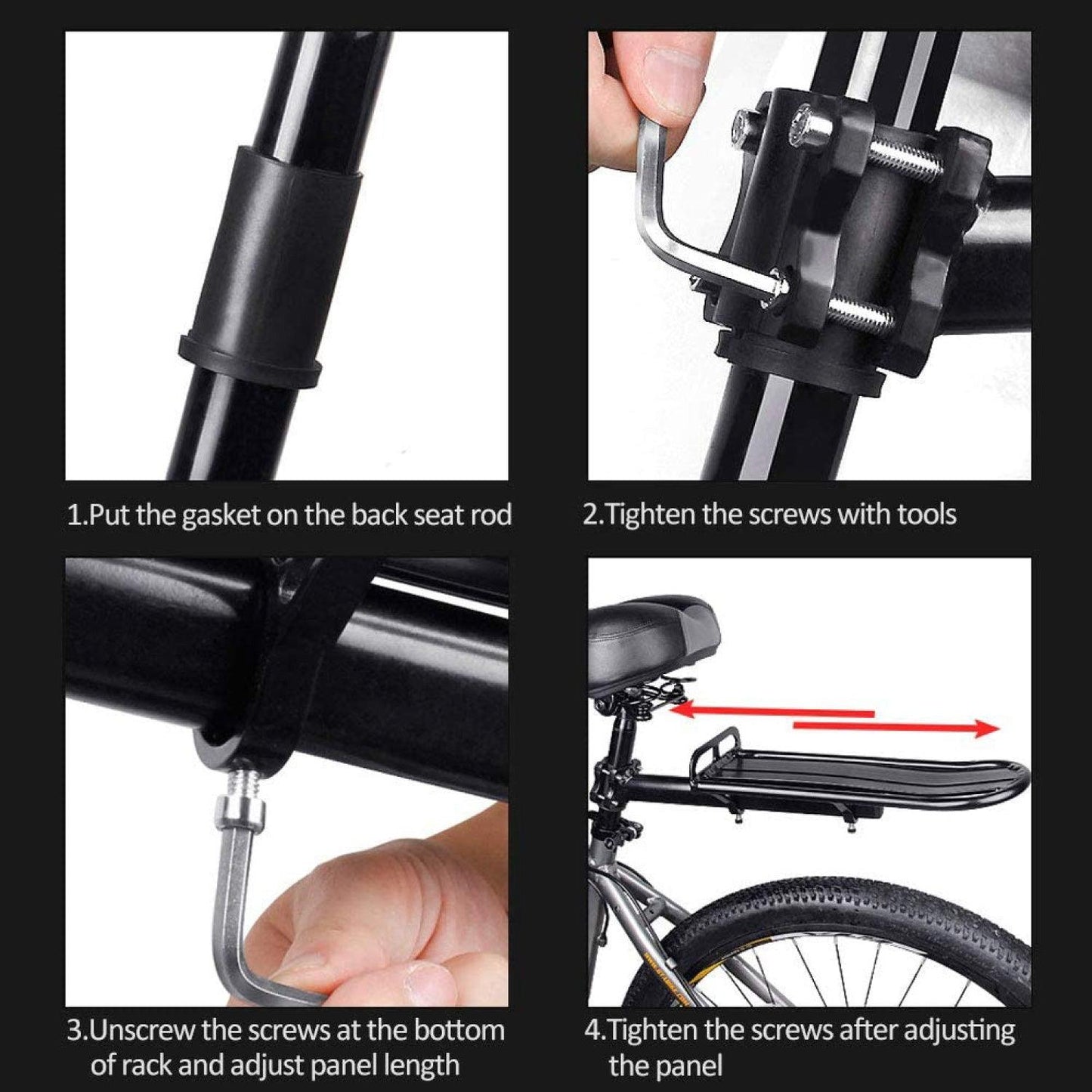 Mountain Bike Pannier Rack - Adjustable Bicycle Rack Bike Cargo Rack,bicycle Rear Seat Rack Cycling Luggage Carrier Bicycle Quick Release Alloy Rear
