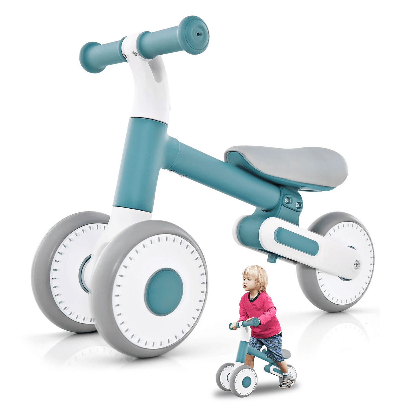 Baby Balance Bike - Toddler Walker Training Bicycle with Adjustable Seat
