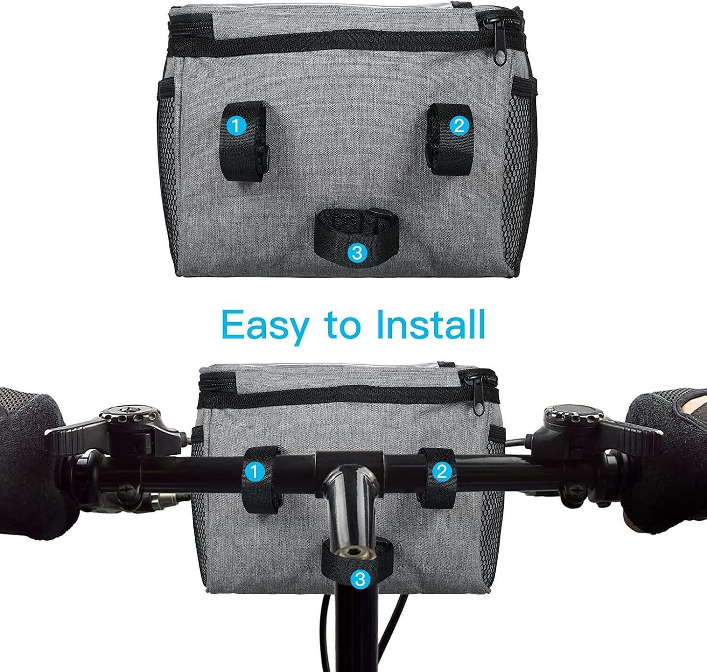 Handlebar Bags for Bikes - Outdoor Bike Handlebar Bag Bicycle Front Waterproof Basket Cycling Organiser UK