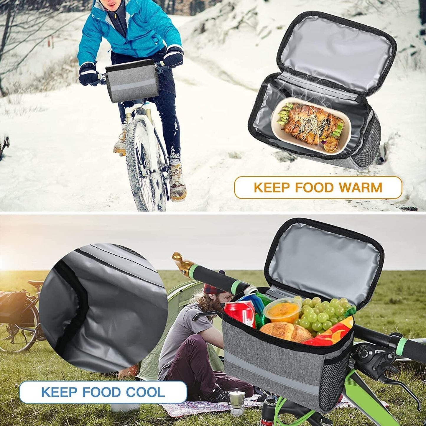 Handlebar Bags for Bikes - Outdoor Bike Handlebar Bag Bicycle Front Waterproof Basket Cycling Organiser UK