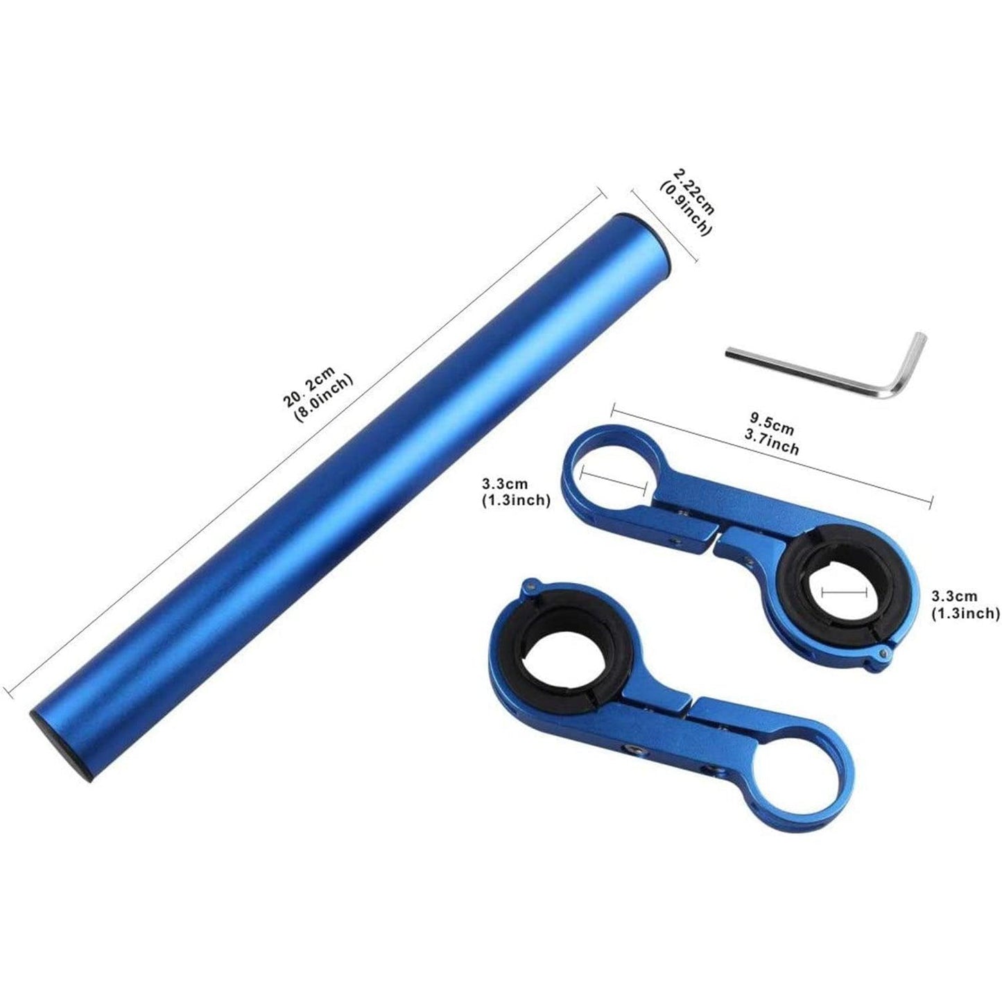 Bike Handlebar Extender - 2PCS Clamp Brackets and 1PC Hex Wrench, Aluminum Universal Bicycle Handlebar Extension for Bicycle Light, Speedometer
