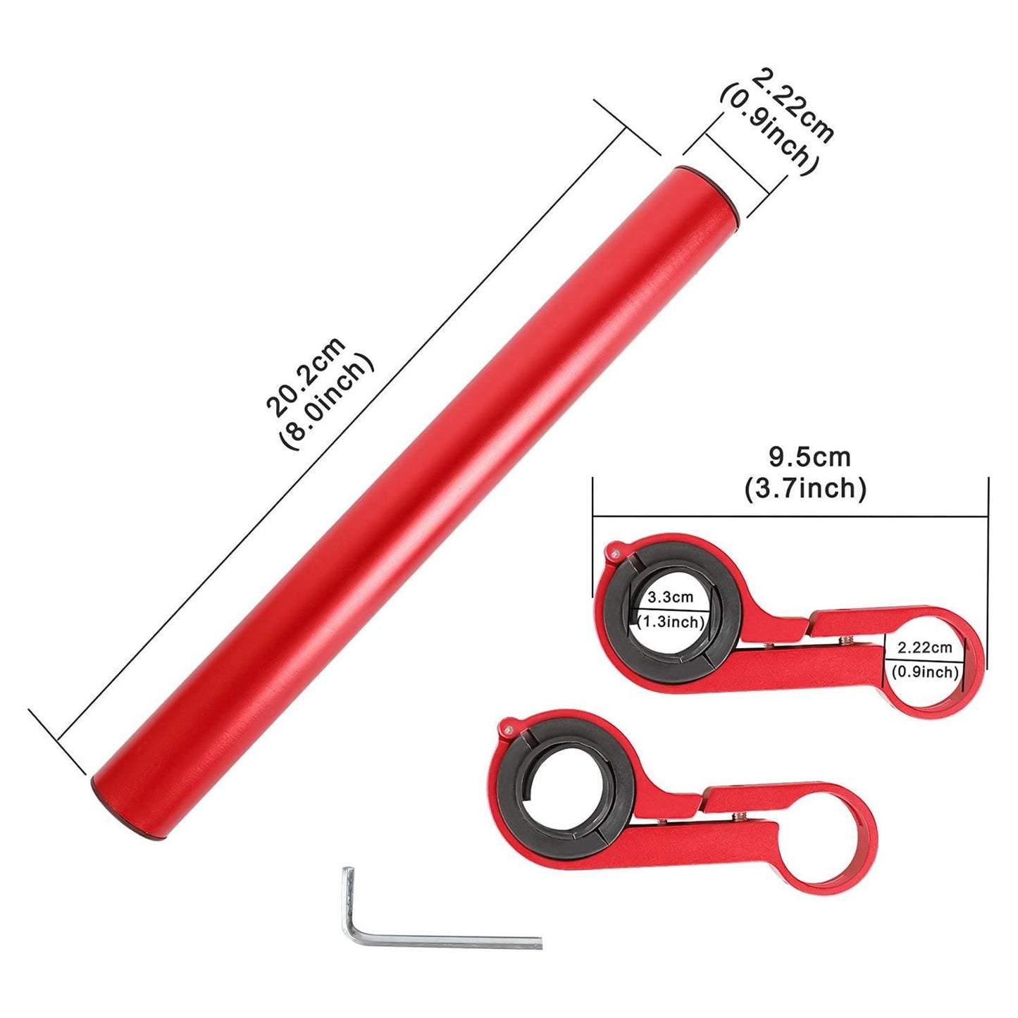 Bike Handlebar Extender - 2PCS Clamp Brackets and 1PC Hex Wrench, Aluminum Universal Bicycle Handlebar Extension for Bicycle Light, Speedometer