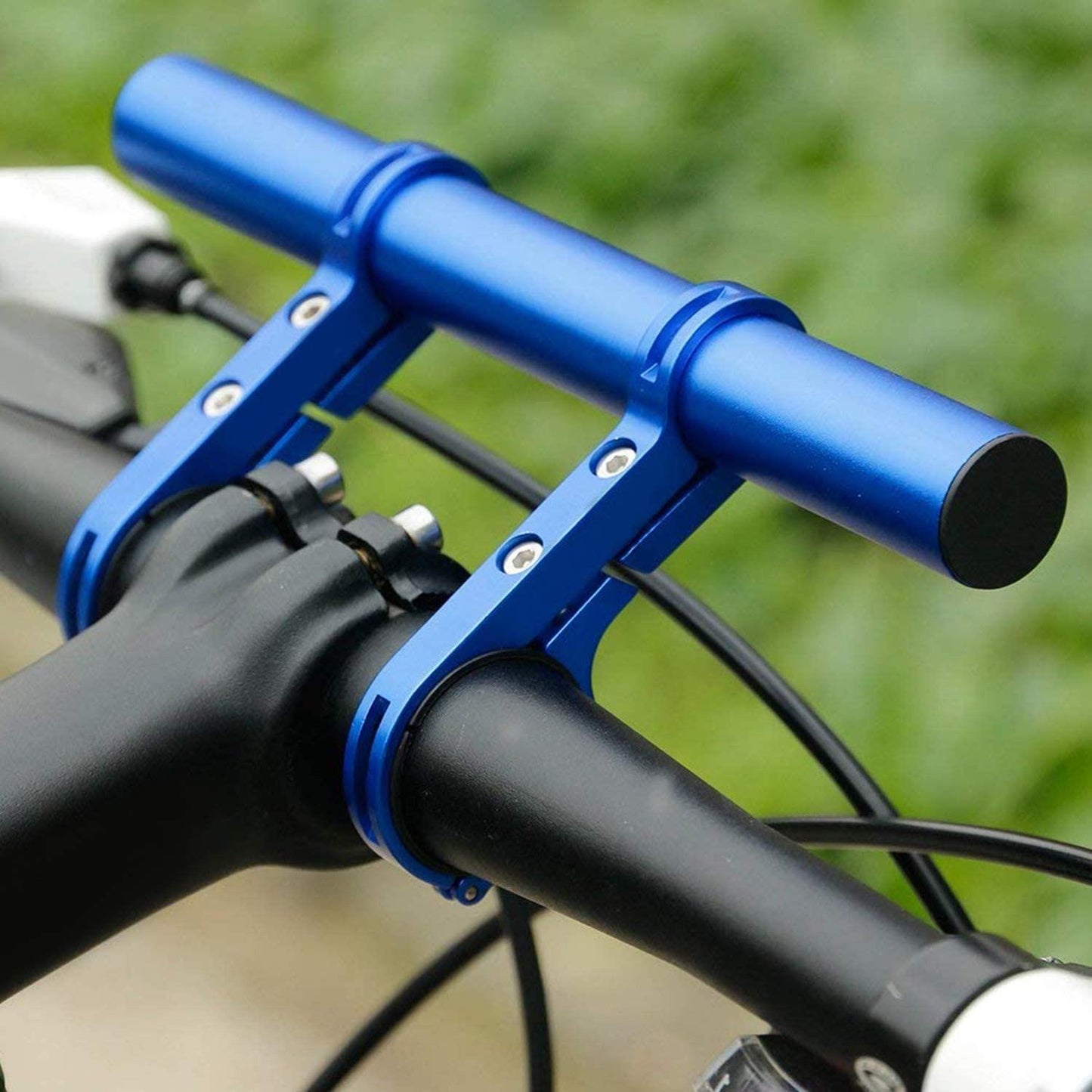 Bike Handlebar Extender - 2PCS Clamp Brackets and 1PC Hex Wrench, Aluminum Universal Bicycle Handlebar Extension for Bicycle Light, Speedometer