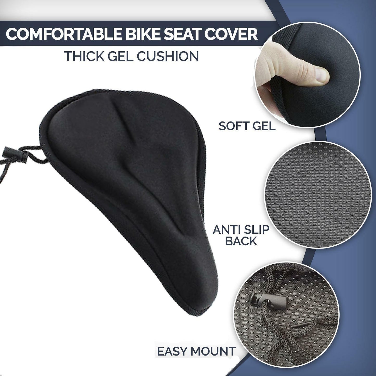 Most Comfortable Bike Saddle - Bike Seat Cover Cushion Padded Bicycle Gel Saddle Extra Comfort Spin Exercise