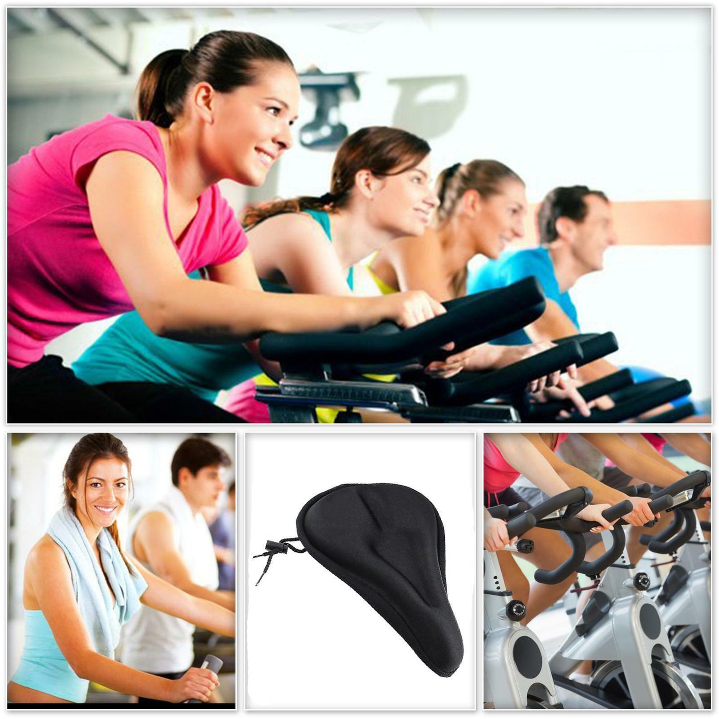 Most Comfortable Bike Saddle - Bike Seat Cover Cushion Padded Bicycle Gel Saddle Extra Comfort Spin Exercise