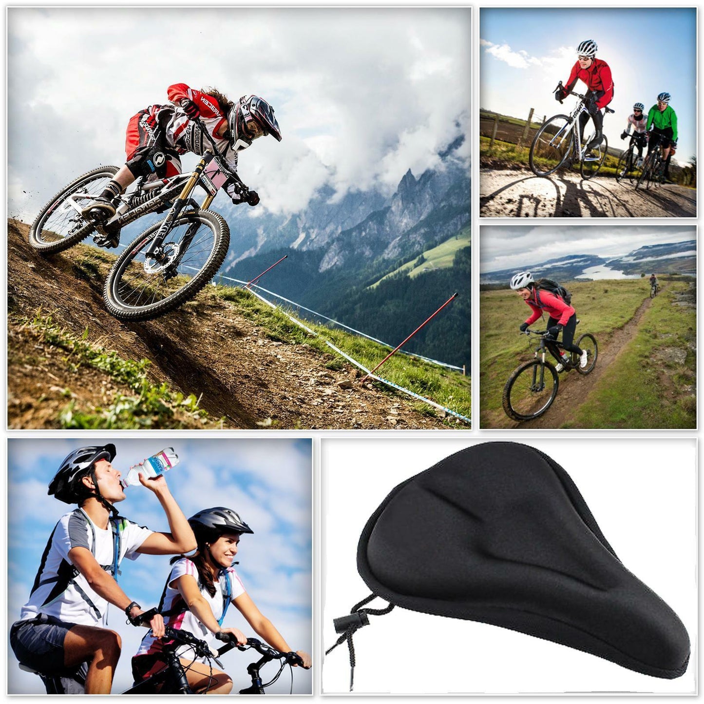 Most Comfortable Bike Saddle - Bike Seat Cover Cushion Padded Bicycle Gel Saddle Extra Comfort Spin Exercise