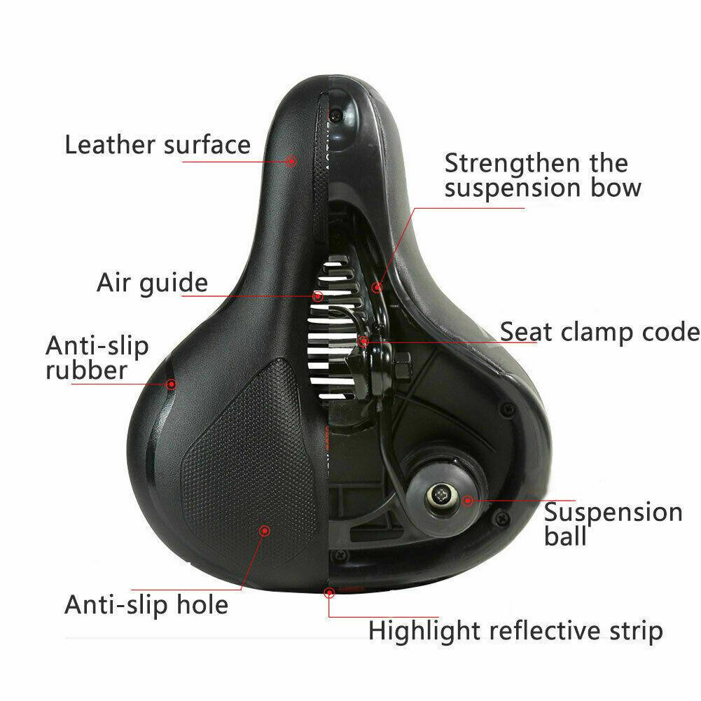 Best Cycle Saddles - Extra Wide Comfort Saddle Bicycle Seat Pad Soft Padded Mountain Bike Gel Saddle
