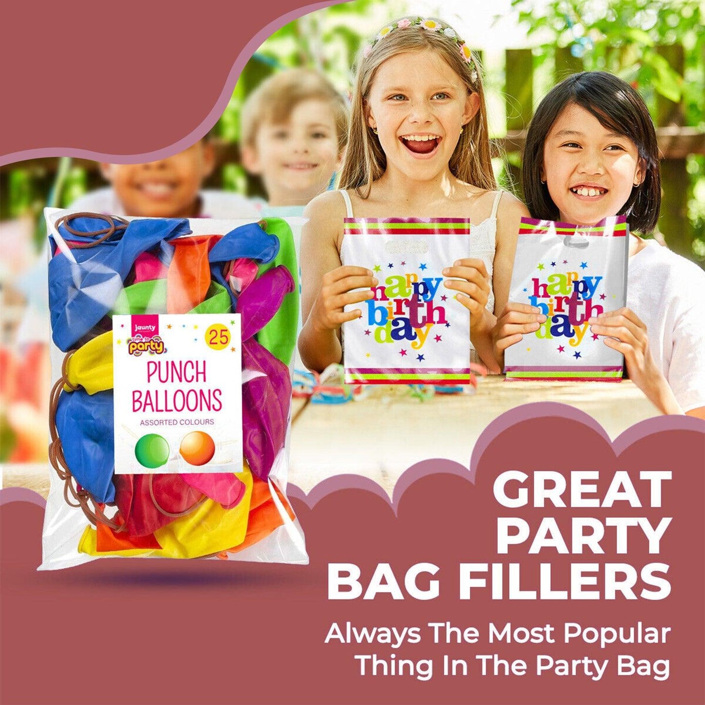 Punch Ball Balloon - 25 Large Party Bag Fillers Goody Childrens Loot Bag Toys Birthday