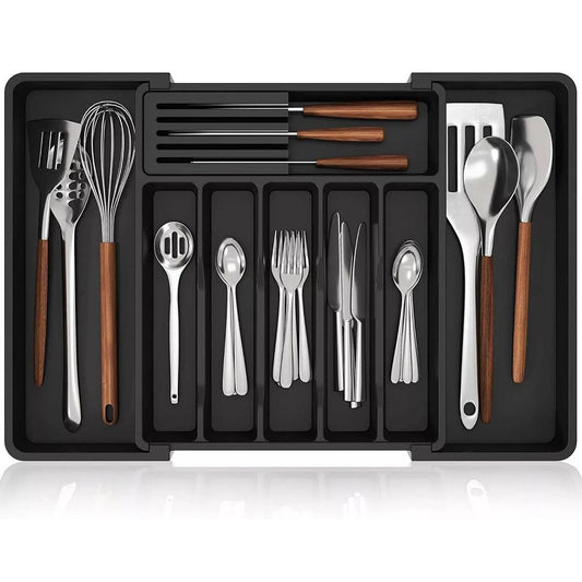 Cutlery Tray For Drawer - Extendable Drawer Organiser Insert For Kitchen Utensils Storage