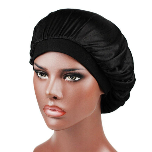 Hair Wraps for Sleeping - Bonnet Cap Long Hair Care Hat Woman Silk Satin Protection Night Head Turban Wrap