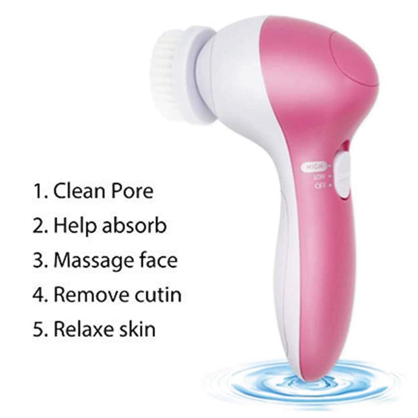Facial Cleansing Brush - 5 in 1 Electric Facial Cleaner Wash Face Brusher Hand Skin Exfoliation Massager
