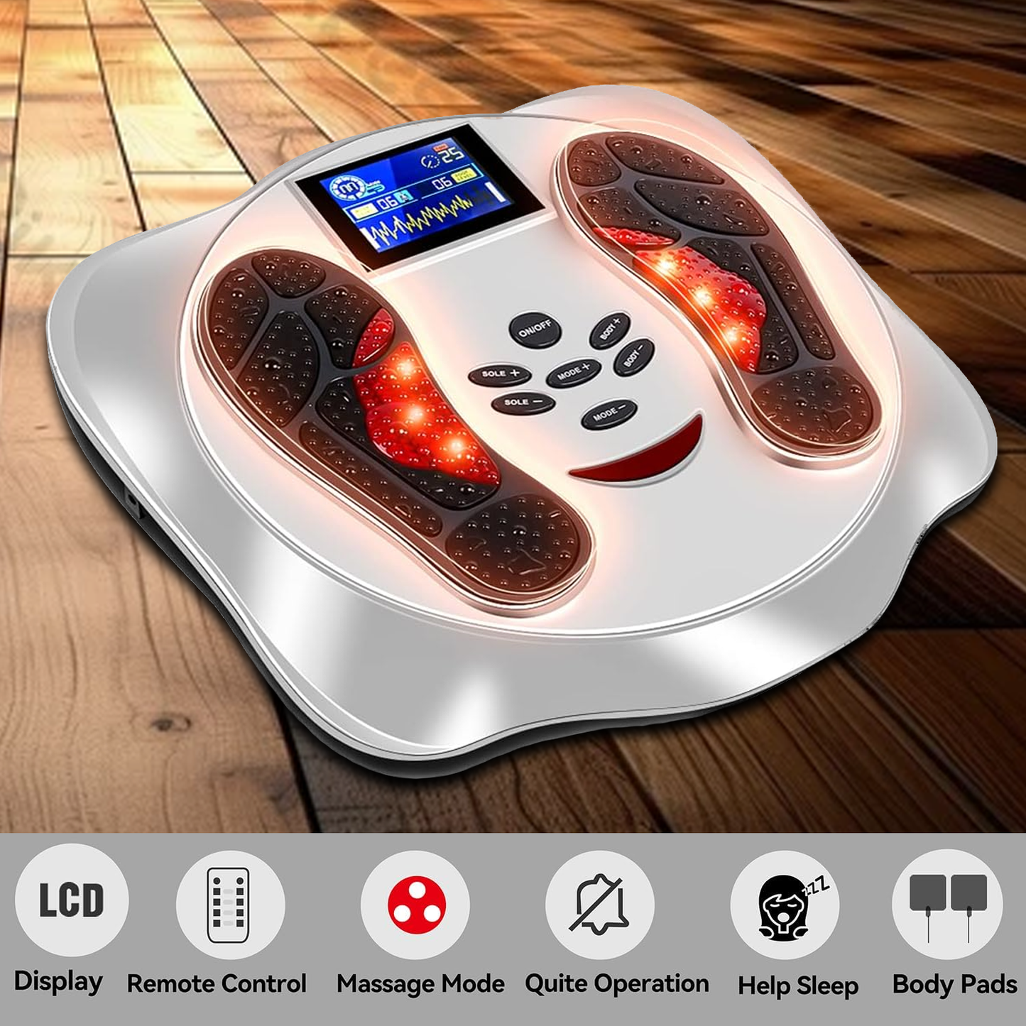 Circulation Foot Massager – EMS & TENS Electric Foot Stimulator for Pain Relief & Blood Flow