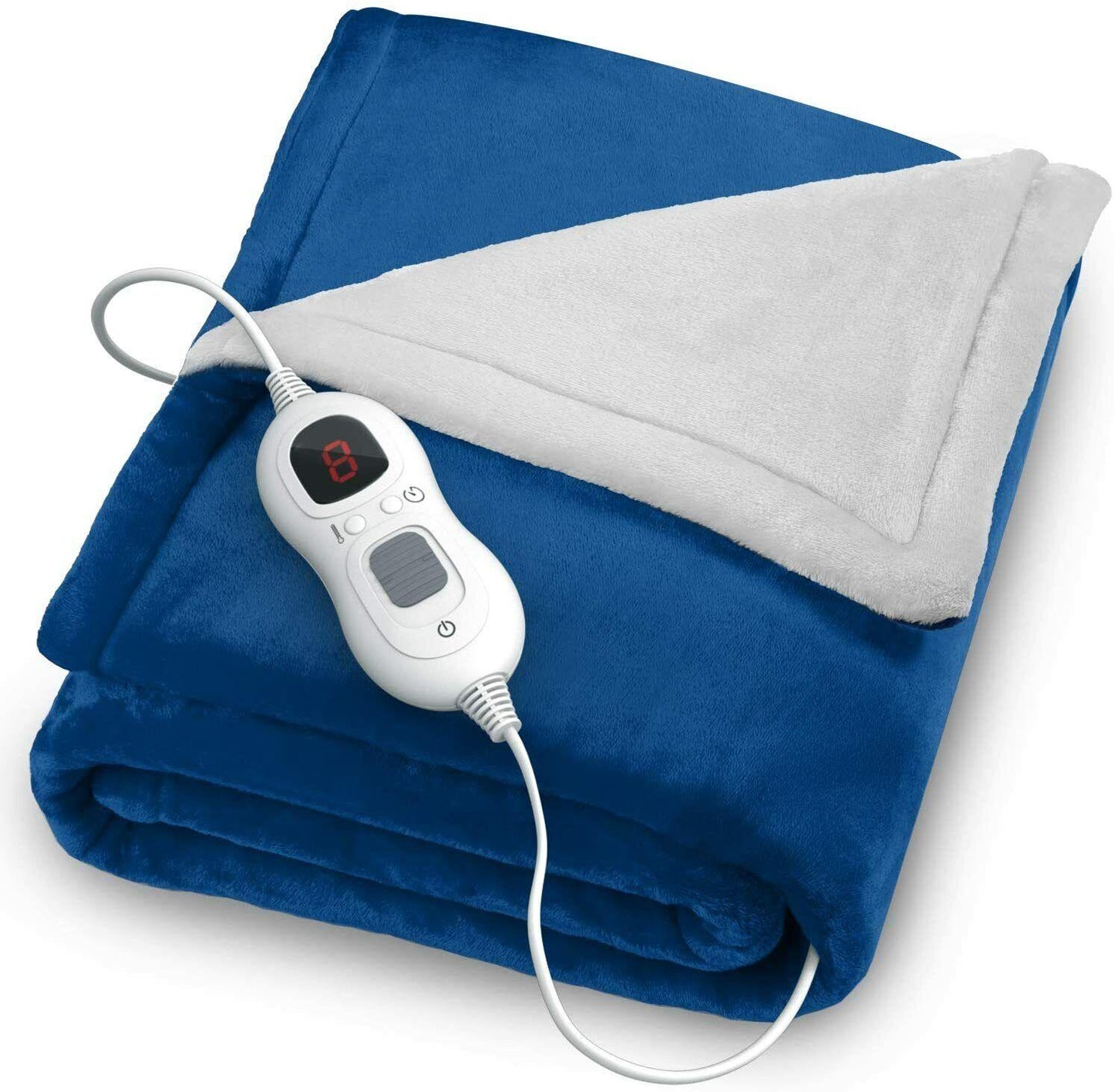 Fitted Electric Blanket Double - Luxurious Heated Throw Soft Fleece Blanket With Digital Controller