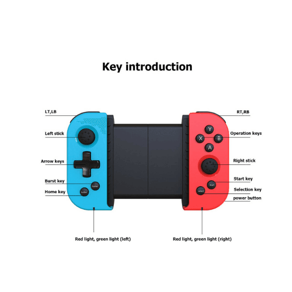 Gaming Controller for Phone - X6 Bluetooth-compatible 4.0 Telescopic Game Controller for Mobile Wireless Gamepad for iPhone Android Phone