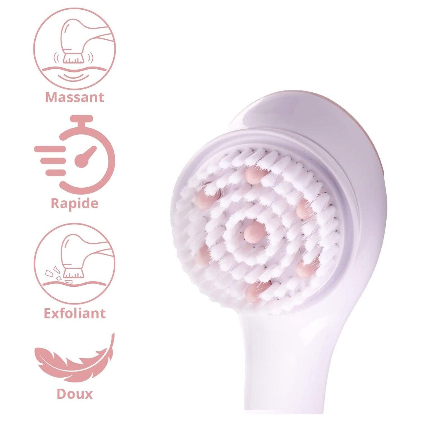 Electric Body Brush - Flawless Cleanse Spa with 3 Multi-Purpose Cleansing Heads for a Full Body Spa Experience