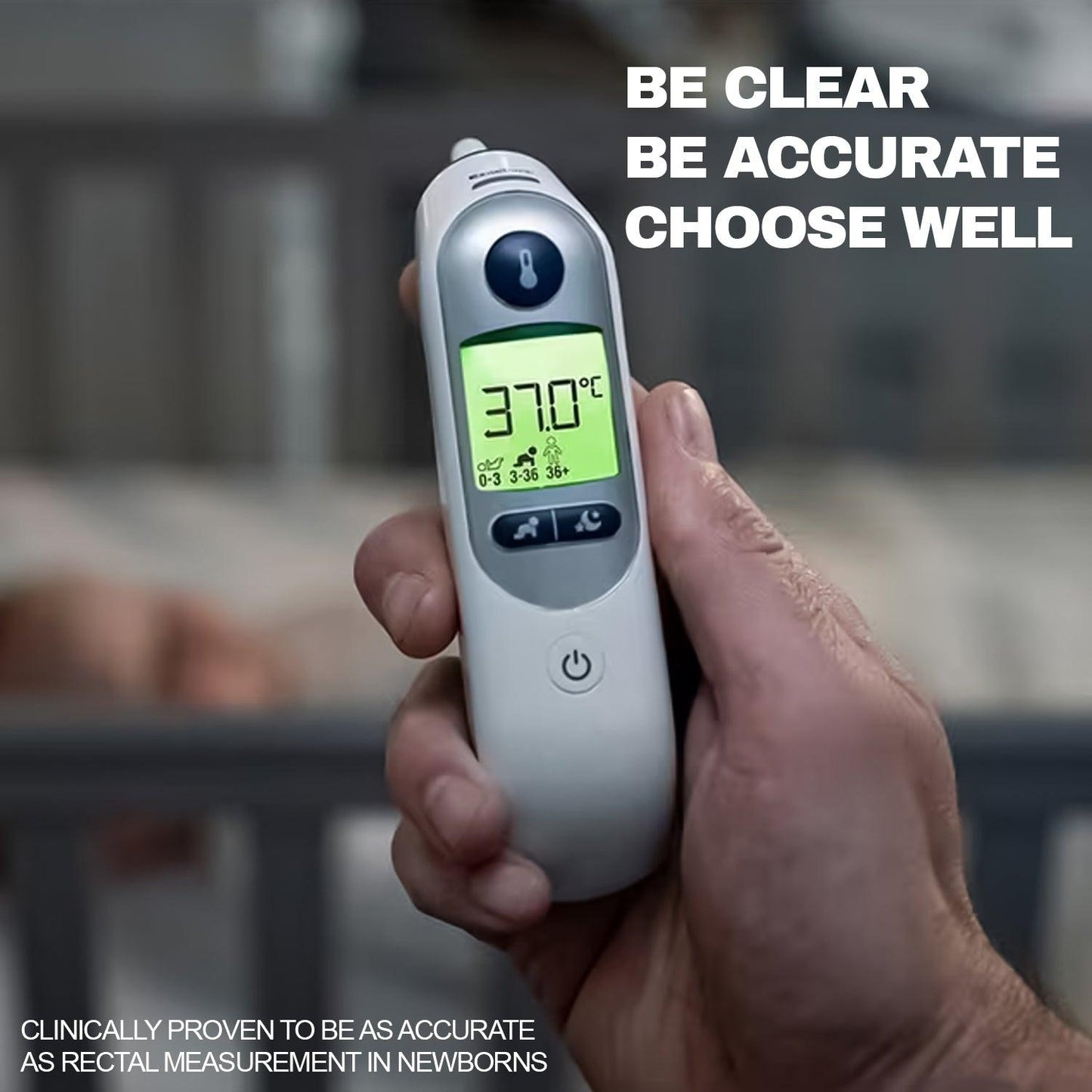Digital Ear Thermometer - 7+ connect Ear thermometer | App Compatible Technology |  Colour-coded Digital Display | Baby And Infant Friendly