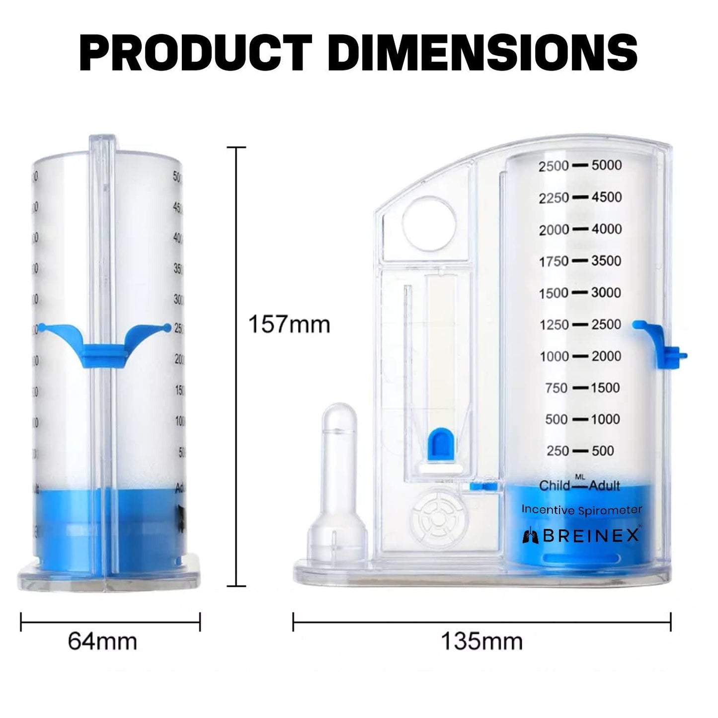 Lung Strengthening Device - Incentive Spirometer Breathing Exerciser Lung Function Deep Breath Trainer