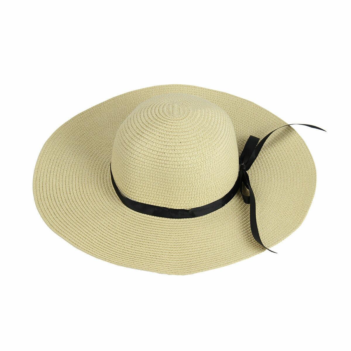 Straw Hat Womens - Summer Big Wide Brim Straw Hat Beach Sun Foldable Cap for Women