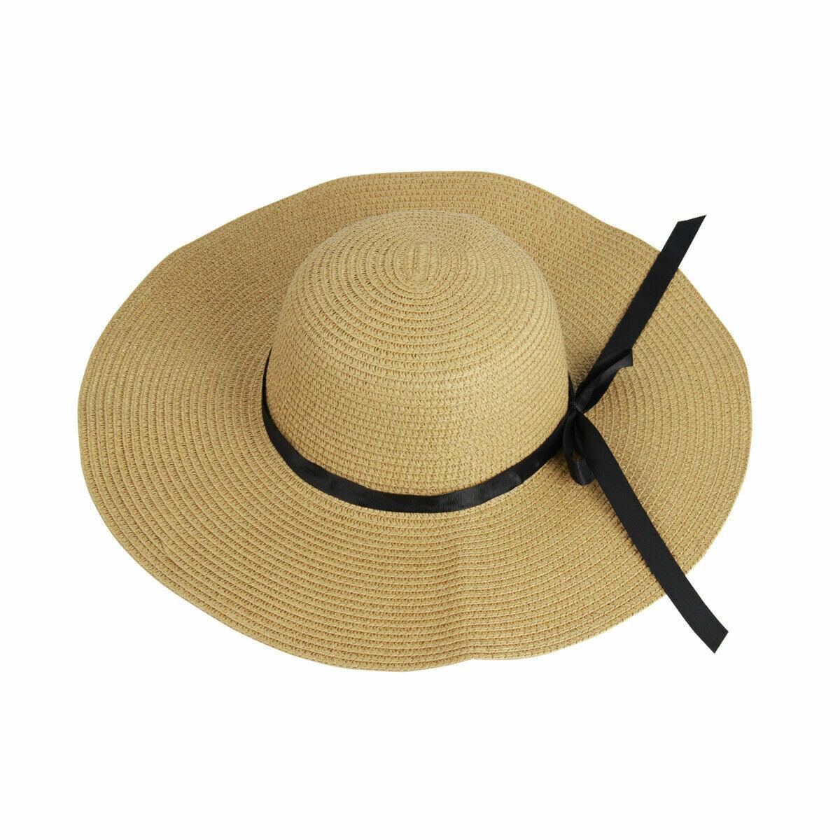 Straw Hat Womens - Summer Big Wide Brim Straw Hat Beach Sun Foldable Cap for Women