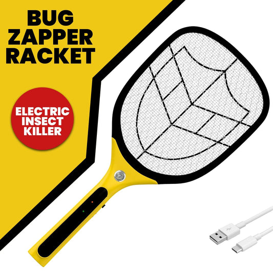 Fly Zapping Racket -  Bug Zapper Racket Fly Swatter Mosquito Bat Wasp Electric Insect Pest Killer USB