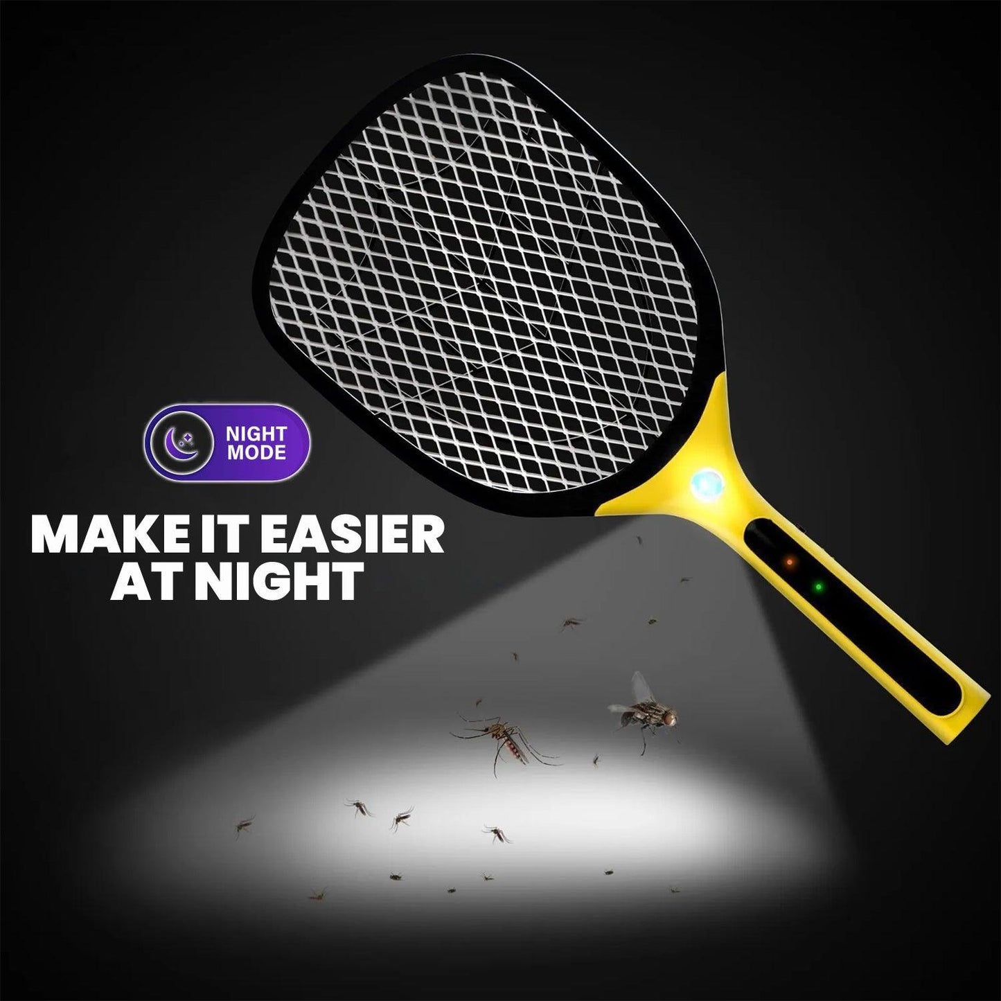 Fly Zapping Racket -  Bug Zapper Racket Fly Swatter Mosquito Bat Wasp Electric Insect Pest Killer USB