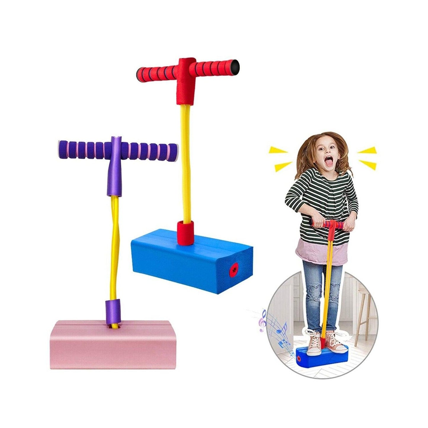Foam Pogo Stick - Kids Foam Pogo Bungee Jumper Bouncer Space Balance Exercise Hopper Toy
