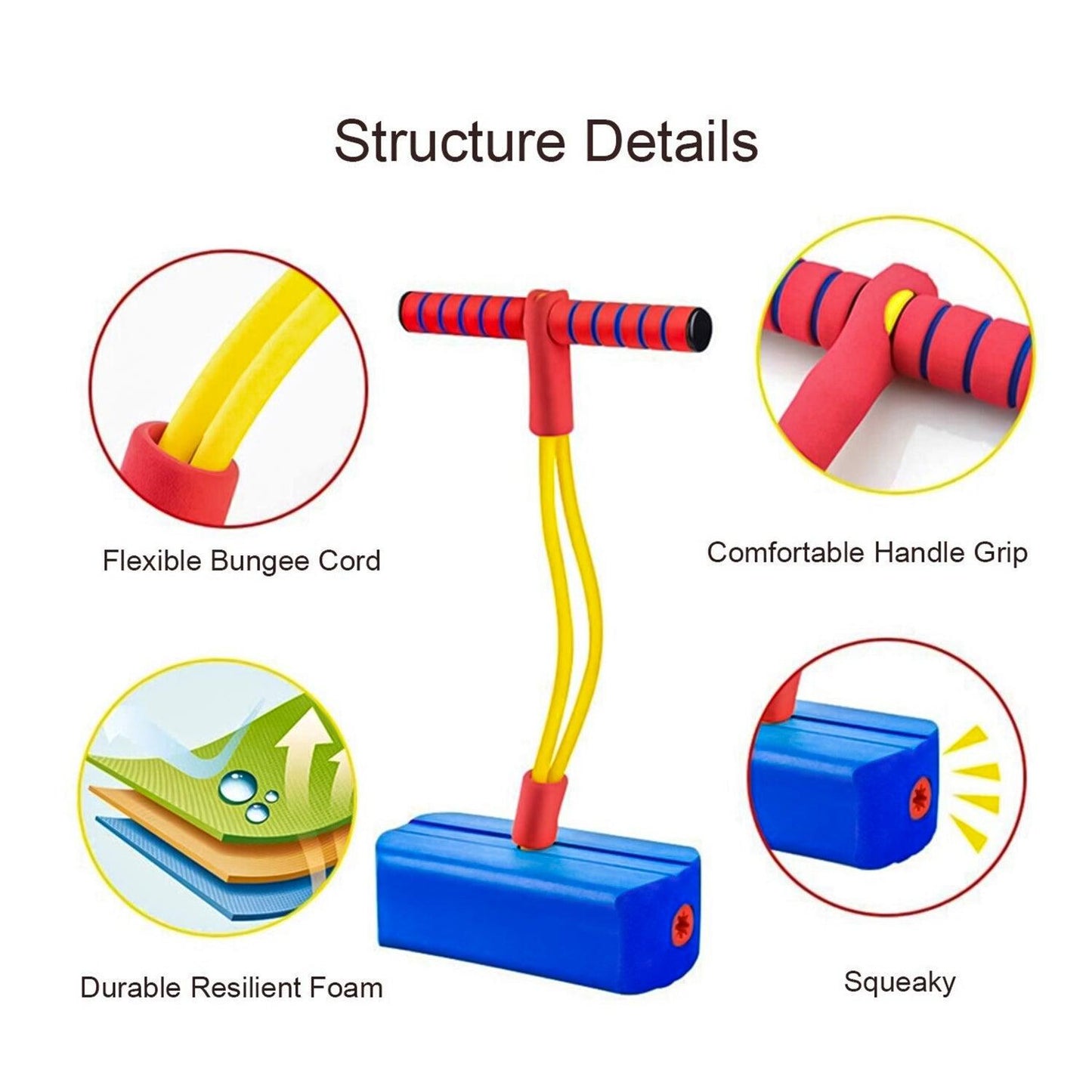 Foam Pogo Stick - Kids Foam Pogo Bungee Jumper Bouncer Space Balance Exercise Hopper Toy