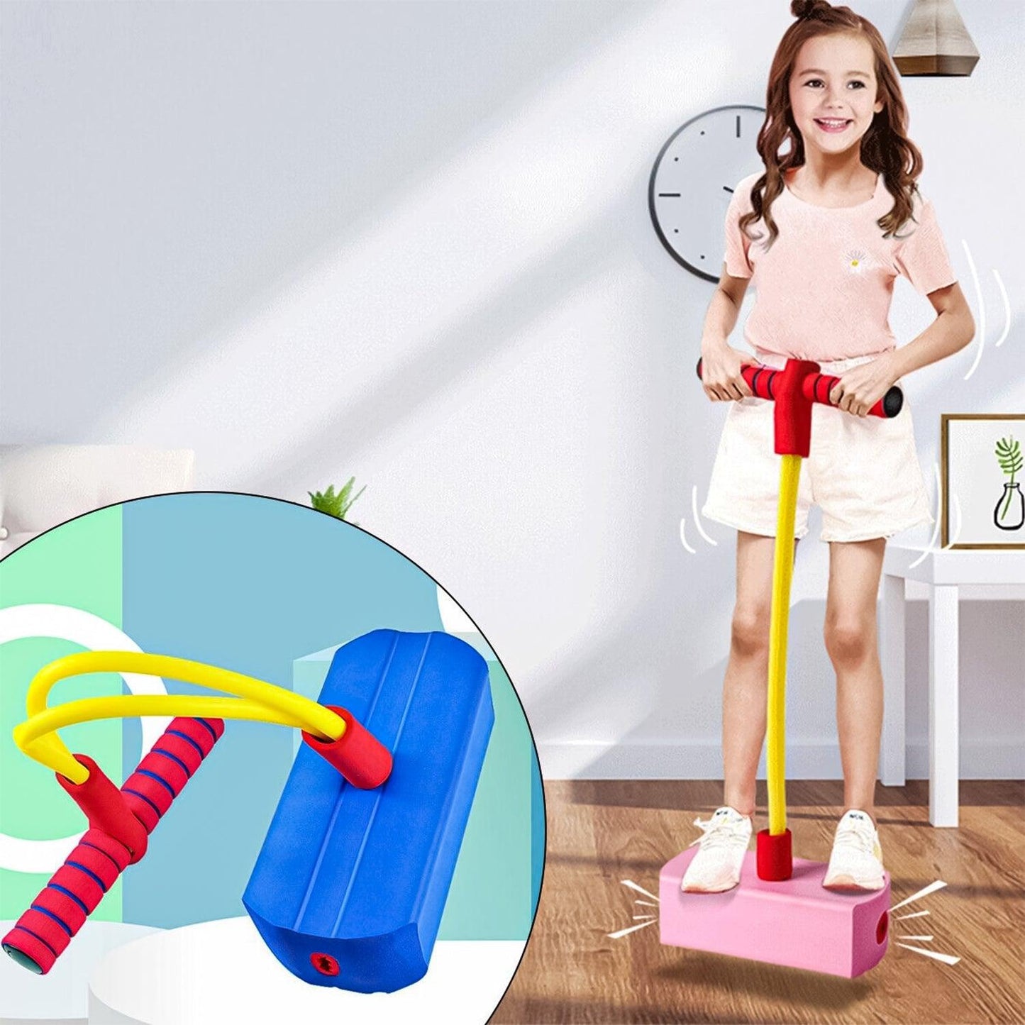Foam Pogo Stick - Kids Foam Pogo Bungee Jumper Bouncer Space Balance Exercise Hopper Toy