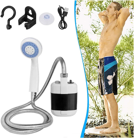 Portable Camping Shower - Outdoor Shower USB Rechargeable Shower Water Pump for Camp Hiking