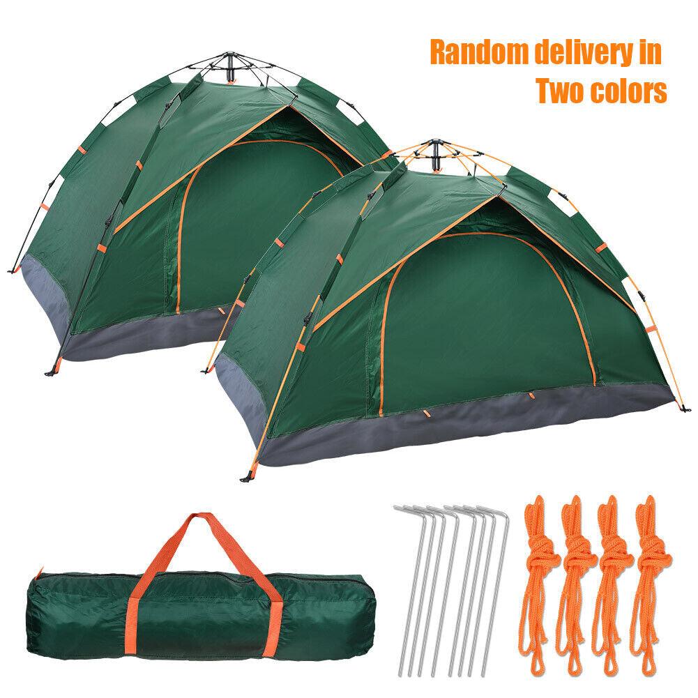 Automatic Pop-up Tent - 2-3 Man Instant Double Layer Pop up Camping Tent Waterproof Outdoor UK