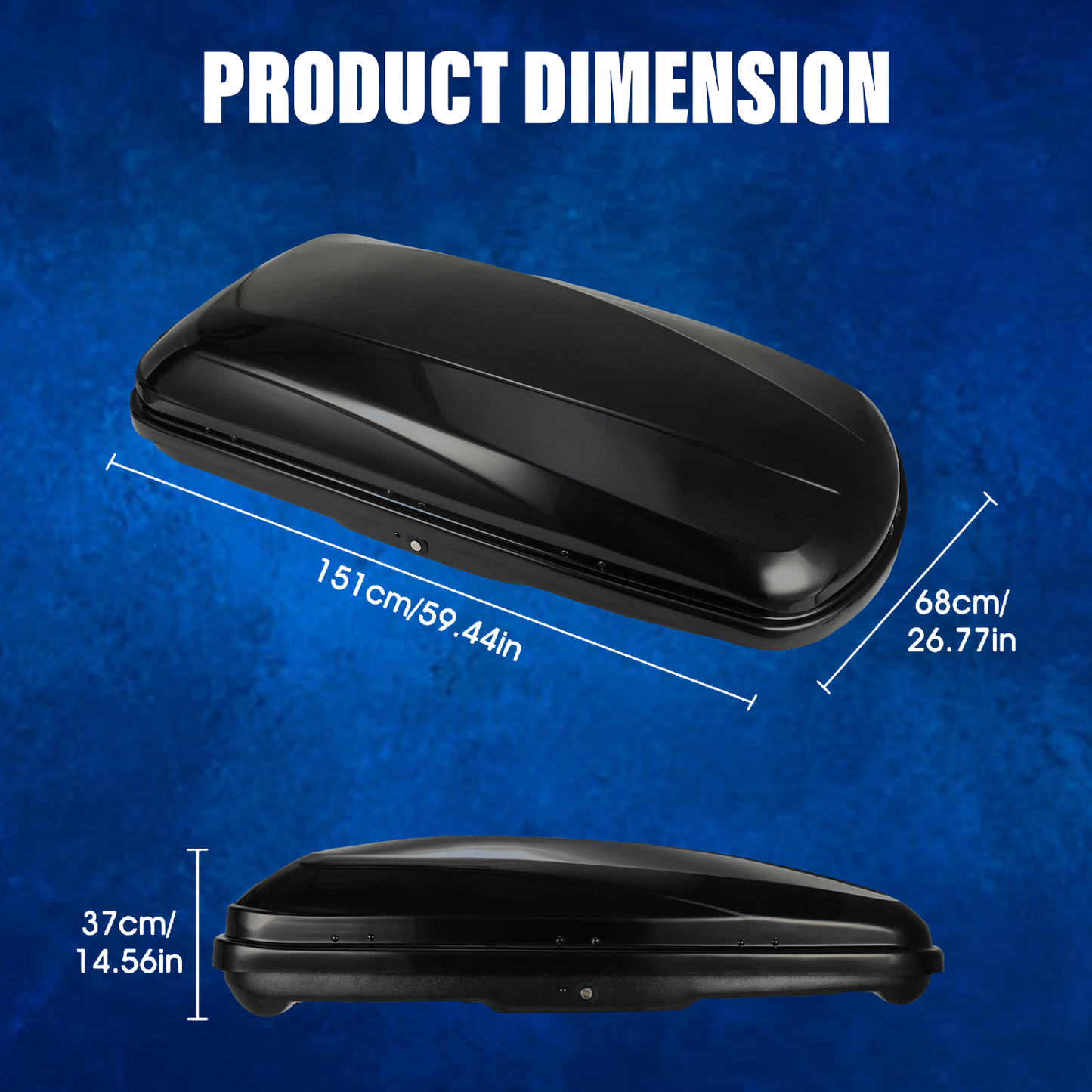 Car Roof Box – 320 Litre Lockable Hard Shell Roof Luggage Storage Carrier