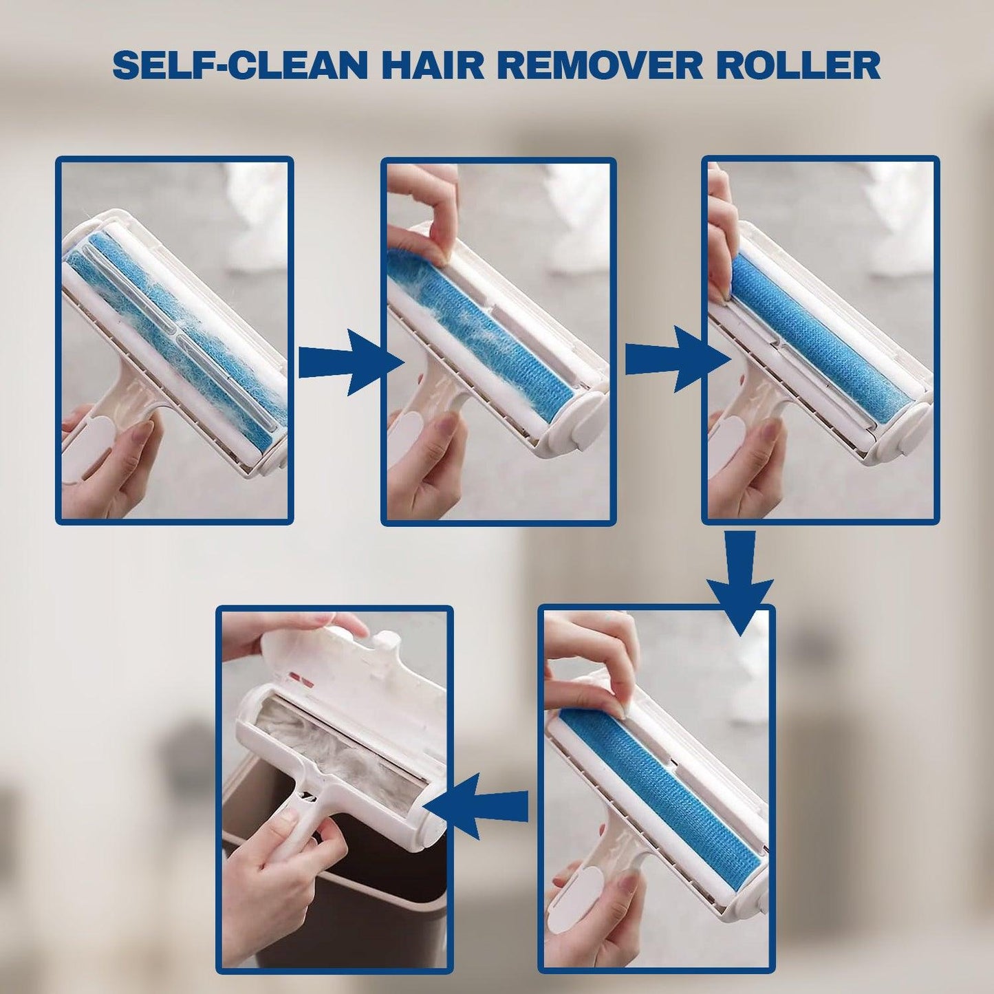 Pet Hair Remover Roller - Reusable Animal Hair Removal Brush for Dogs and Cats