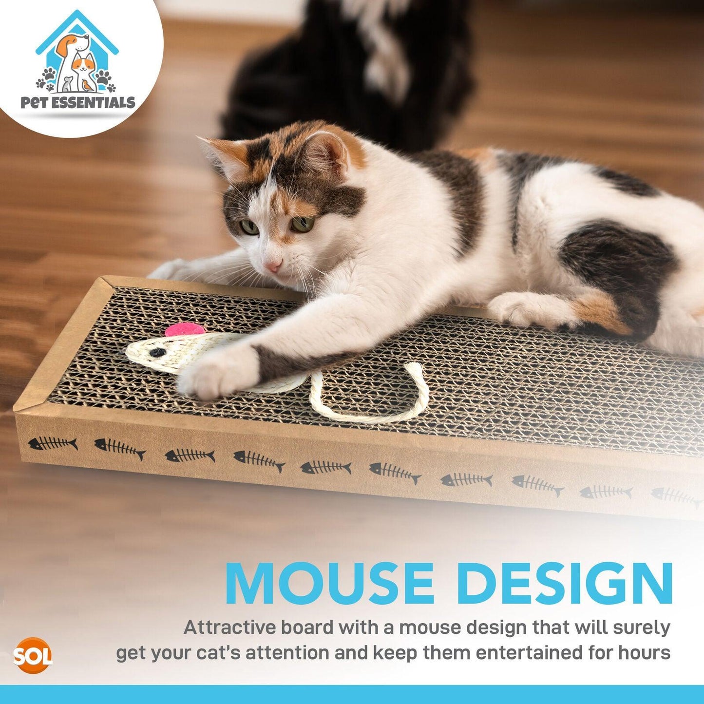 Cardboard Cat Scratchers UK - 2pk Cat Scratcher Pads | Kitten Scratching Board Mat Cardboard Bed Pet Play Toy